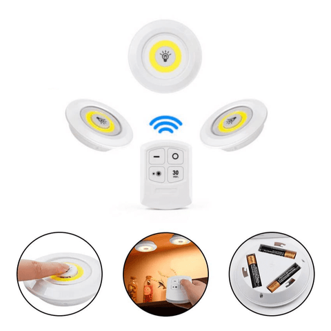 SET DE 3 LUCES LED - CONTROL REMOTO INALÁMBRICO